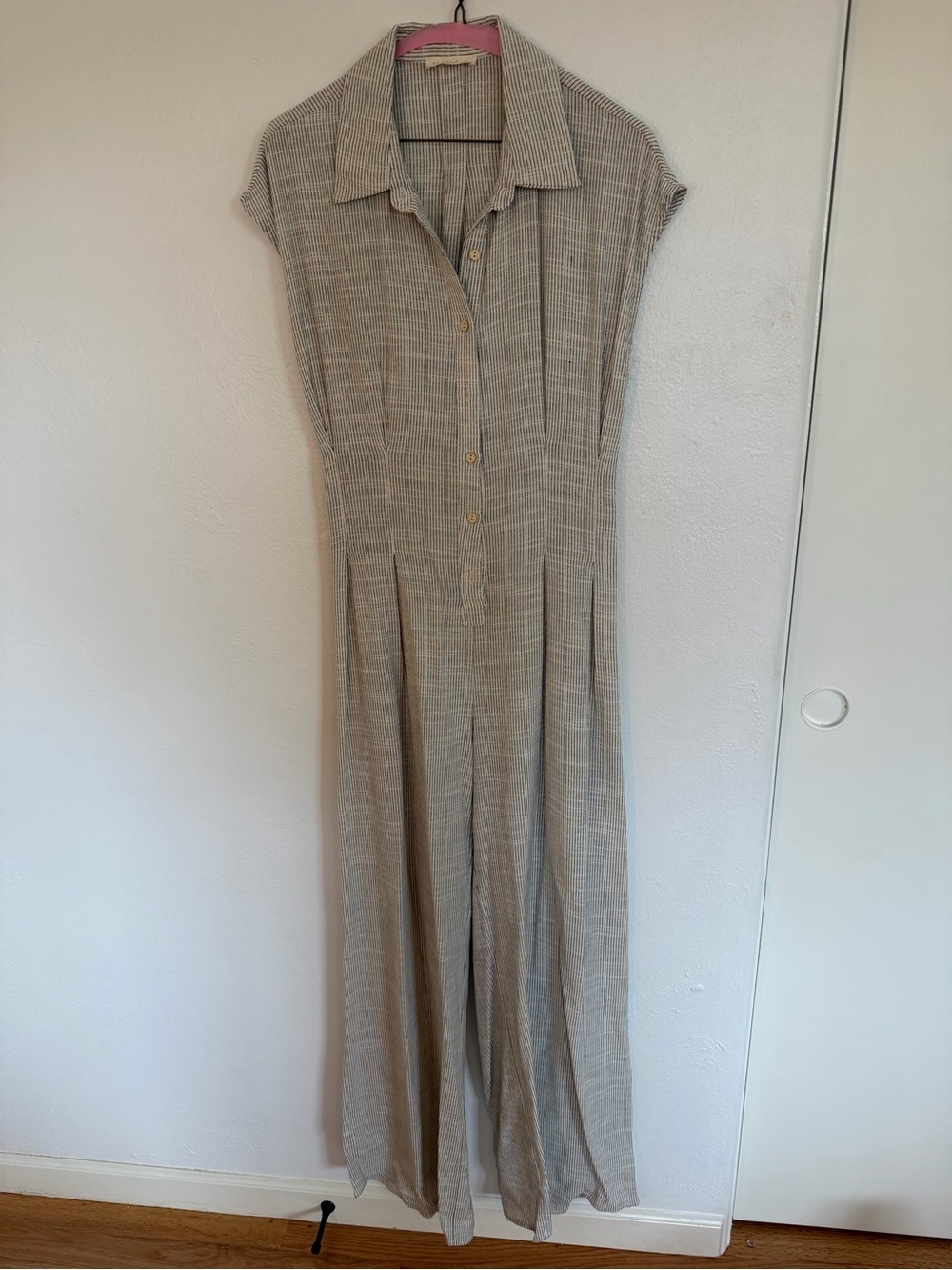 Anthropologie Beige Open-Back Jumpsuit